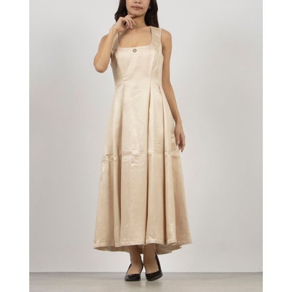 リナシメント RINASCIMENTO スクエアネックシャイニーフレアワンピース (Beige Chiaro)|LOCOMALL(ロコンド公式ストア)