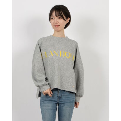 エグランティーヌ EGLANTINE フロッキー処理ロゴカットソー 長袖ダンボールティーシャツ （杢薄墨色） レディースファッション-スウェット・トレーナー-トップス