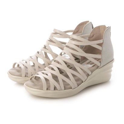 フリータイム FREE TIME グラディエーター風ウェッジサンダル （ホワイト）画像