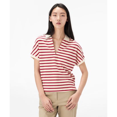 トミー ヒルフィガー TOMMY HILFIGER リヨセルオープンネックリラックスポロ （赤いこと）