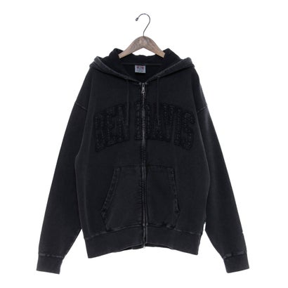 ベンデイビス BEN DAVIS BEN DAVIS ブリーチ加工 ワッペン ZIP フーディー （ブラック）