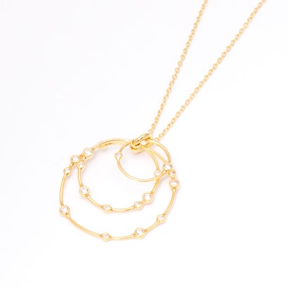 アガタ パリ AGATHA PARIS 20S、E、アクア、サークルロングネックレス、CZ （クリスタル／ゴールド）