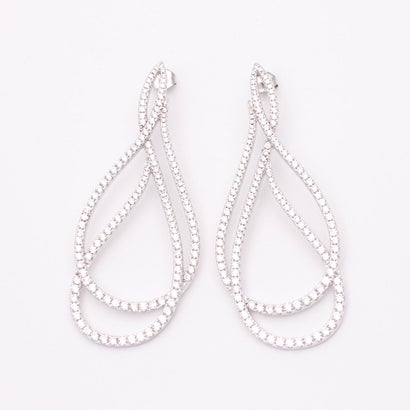 アガタ パリ AGATHA PARIS 19AW、E、WAVY、ピアス、2ドロップス、CZ （クリスタル／シルバー）｜LOCOMALL（ロコンド公式ストア）