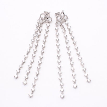アガタ パリ AGATHA PARIS 19AW、E、フレンチパヴェージュ、ロングピアス、CZ （Crystal/silver）