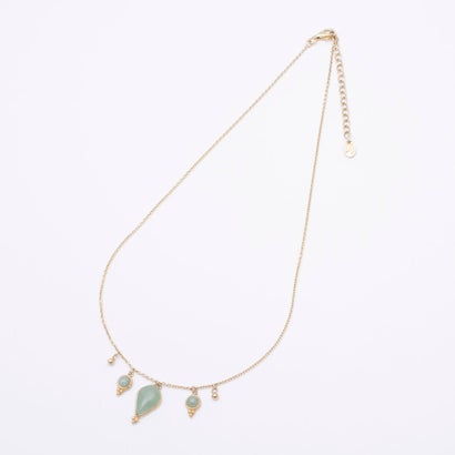 アガタ パリ AGATHA PARIS スカルプチュアル セットストーンズネックレス、3ストーンズ、アベンチュリン／ゴールド （Aventurine/Gold）