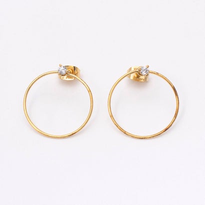 アガタ パリ AGATHA PARIS 19AW、C、マイスーパーチャームス、サークルピアス、CZ （クリスタル／ゴールド）
