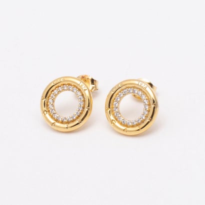 アガタ パリ AGATHA PARIS 19AW、C、45th、スタッドピアス、ロゴサークル、CZ （クリスタル／ゴールド）