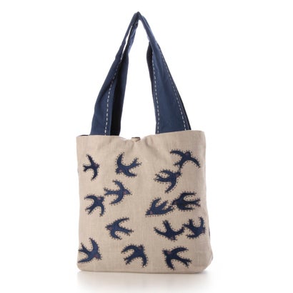カンカン KANKAN スワロー刺繍トートバッグ （ネイビー）