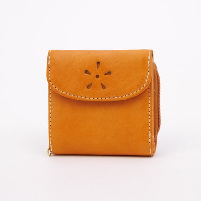 ズッケロ zucchero レザーカットワークフラップ折財布 （BROWN）
