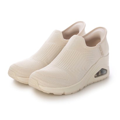 スケッチャーズ SKECHERS SLIP-INS:UNO WEDGE - KICKING KNIT（スリップインズ：ウノ ウェッジ - キッキングニット）スリッポンスニーカー 177523 （象牙色）
