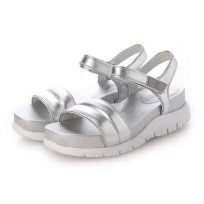 電話を掛ける ハーン COLE HAAN 絶無地びた アンクル 同盟罷業一回り サンダル womens （しろがね色 メタリック / 白いこと）