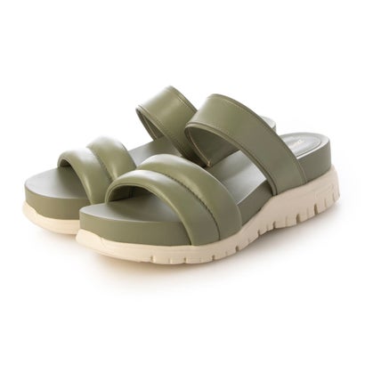 コール ハーン COLE HAAN ゼログランド ダブルバンド スライド サンダル womens （オイル グリーン / アイボリー）