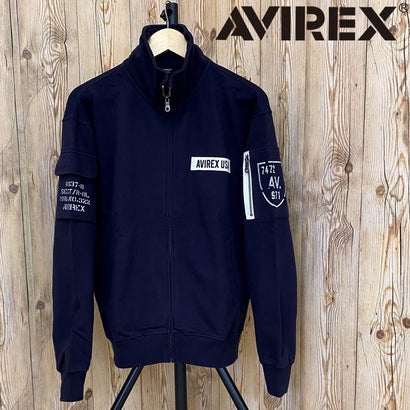 トップイズム TopIsm AVIREX アヴィレックス FATIGUE STAND ZIP スウェット ファティーグ スタンドジップジャケット ポケット付き ジップアップ アビレックス メンズ 長袖 （2-ネイビー）