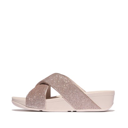 フィットフロップ fitflop fitflop フィットフロップ LULU GLITTERDUST CROSS SLIDES （Nude Rose）