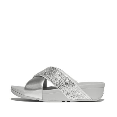 フィットフロップ fitflop fitflop フィットフロップ LULU CRYSTAL-MIX METALLIC CROSS SLIDES （Silver）