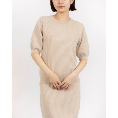 リナシメント RINASCIMENTO ハーフスリーブラメリブニットTOPS （var.Beige Chiaro）