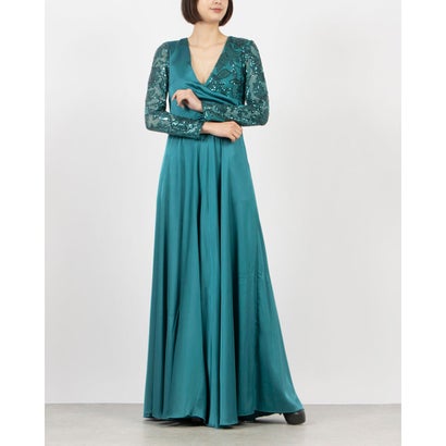 リナシメント RINASCIMENTO スパンコールデザインSLサテンマキシOP （Verde）