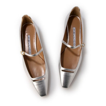 ペリーコ PELLICO VENERE ANELLI フラット メリージェーン パンプス （SILVER）