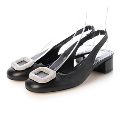 ナポレオーニ NAPOLEONI ラウンドトゥバックベルトパンプス （BLK）