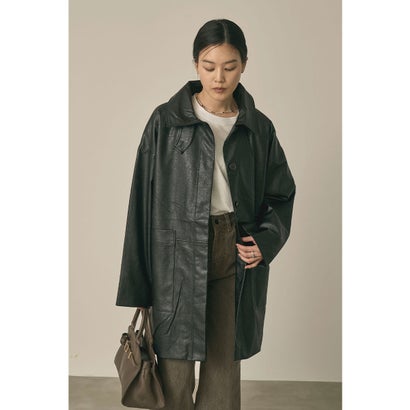 マージュール marjour FAKE LEATHER OVER JACKET （BLACK）