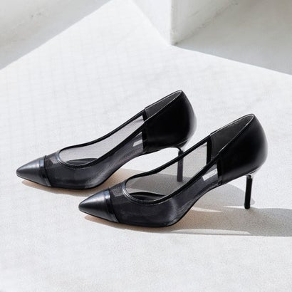 セヴン トゥエルヴ サーティ SEVEN TWELVE THIRTY LovelyWalkつけ加える チュールコンビパンプス （黒いこと）