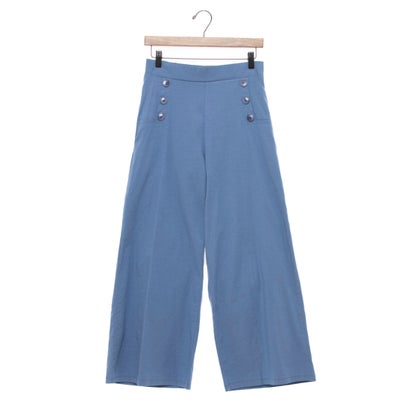 ブローディア BRODIAEA 麻ストレッチワイドパンツ （青み）