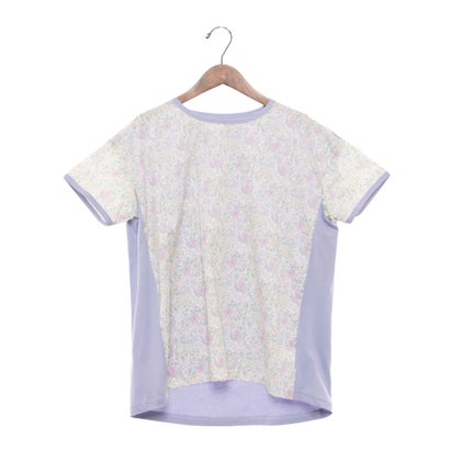 ブローディア BRODIAEA リバティプリント半袖Tシャツ ボタニカル柄×無地切り替えカットソー【日本製】 （ラベンダー）