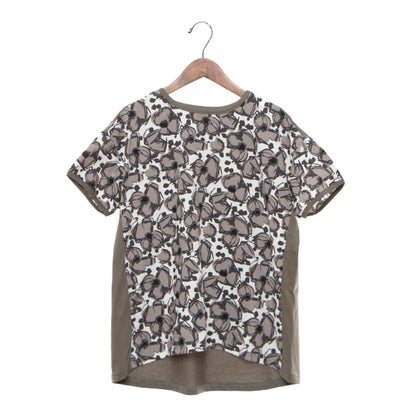 ブローディア BRODIAEA リバティプリント半袖Tシャツ 大花柄×無地切り替えカットソー【日本製】 （グレー） 10,032円
