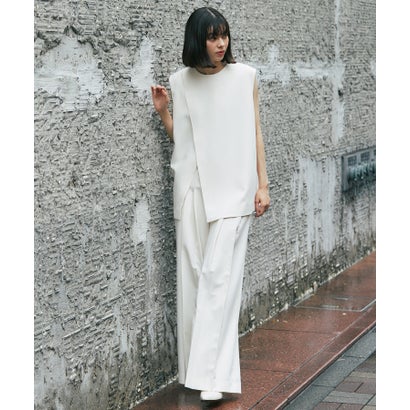 スマイルオーキッド SMILE ORCHID バックジップアシンメトリージレ＆プリーツワイドパンツセット （アイボリー） 15,246円