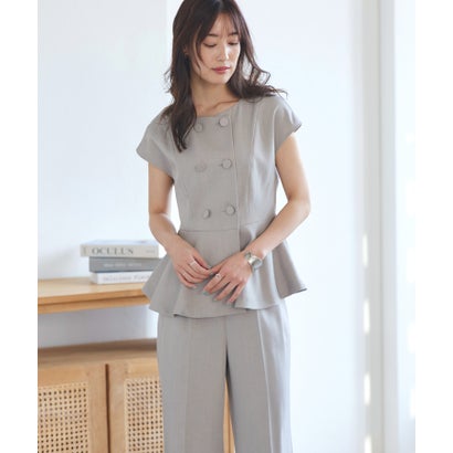 ルイルエブティック RUIRUE BOUTIQUE 洗える ｜ フレンチシック パンツ セットアップ ｜ レディース おしゃれ きれいめ オフィスカジュアル 通勤服 夏コーデ ペプラム ジャケット ワイドパンツ