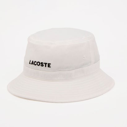 ラコステ LACOSTE WASHED LOGO BUCKET HAT （WHITE）