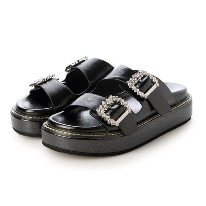 Zygos /ジゴス（Black）ストーンバックルサンダル
