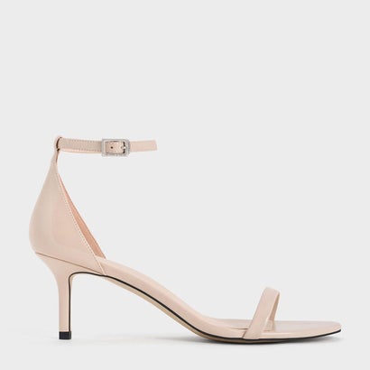 スティレットヒール アンクルストラップサンダル（Nude）