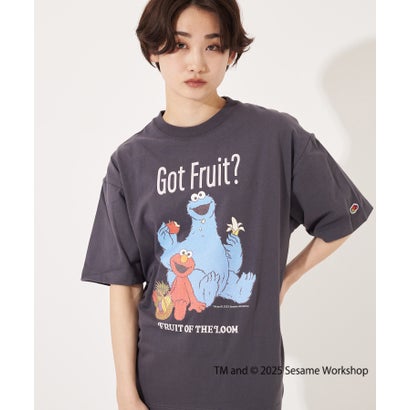 フルーツオブザルーム FRUIT OF THE LOOM SESAME STREET meets FRUIT OF THE LOOM Illust T-Shirt B （チャコール）