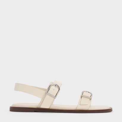 ダブルバックルストラップ スリングバックサンダル （Cream）
