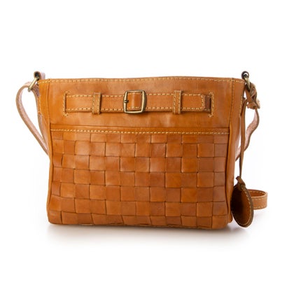 ズッケロ zucchero ベルトデザインレザーメッシュショルダー （BROWN）