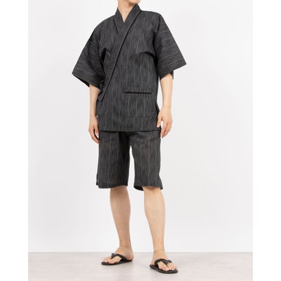 コムサメン COMME CA MEN コムサメン 細ストライプ柄 甚平 （チャコール）