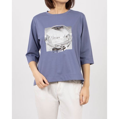 ブローディア BRODIAEA ハイブリットコットン フォトプリント5分袖Tシャツ （ロイヤルブルー）