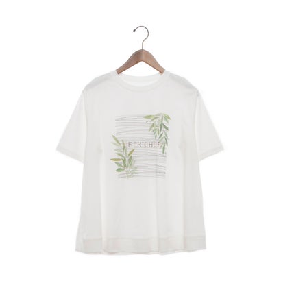 エグランティーヌ EGLANTINE バイオスムース プリント箔ロゴ半袖Tシャツ （オフホワイト）