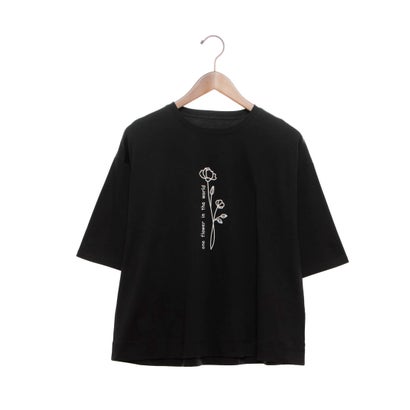 エグランティーヌ EGLANTINE バイオスムースフラワープリント5分袖Tシャツ （ブラック）