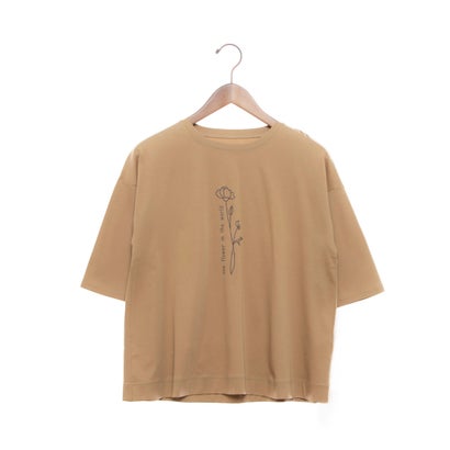 エグランティーヌ EGLANTINE バイオスムースフラワープリント5分袖Tシャツ （キャメル）