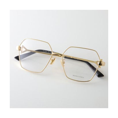 ボッテガヴェネタ BOTTEGA VENETA BOTTEGA VENETA メガネ BV1224O ポリゴン型 (002/GOLD-GOLD-TRANSPAR)|LOCOMALL(ロコンド公式ストア)