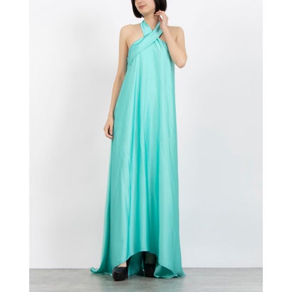 リナシメント RINASCIMENTO クロスネックサテンフレアマキシワンピース （Acqua Verde） 19,599円