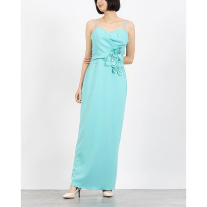 リナシメント RINASCIMENTO フラワーポイントタックデザインベアマキシワンピース （Acqua Verde）