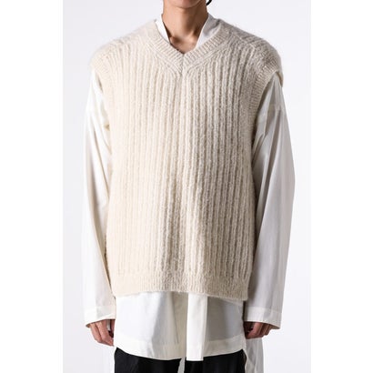 ヤンヤンヴァンエシュ JAN-JAN VAN ESSCHE SLEEVELESS V-NECK KNIT （Natural）