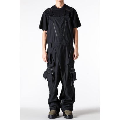 ユリウス JULIUS COTTON SATIN BACK OVERALL （BLACK）