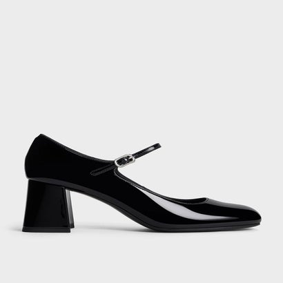 専売特許 ブロックヒールメリージェーンパンプス （Black Patent）