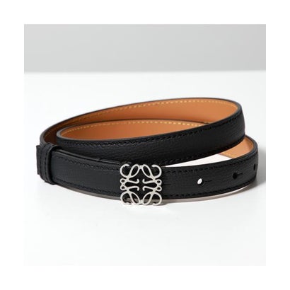 ロエベ LOEWE LOEWE ナローベルト E821Z15X02 なめし革 アナ瓦 （1341/BLACK-PALLADIUM）
