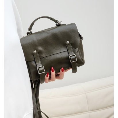 トミエコ Tomieco LEATHER 羊革スクエアバッグパック 2wayトートバッグ (D/BROWN)
