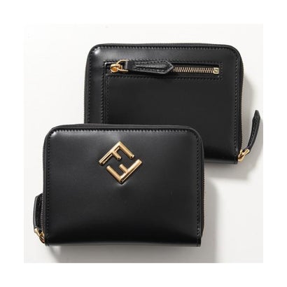 Fendi 黒 レザー 二つ折り財布 楽天市場】【財布】FENDI フェンディ ズッカ柄 2つ折 長財布
